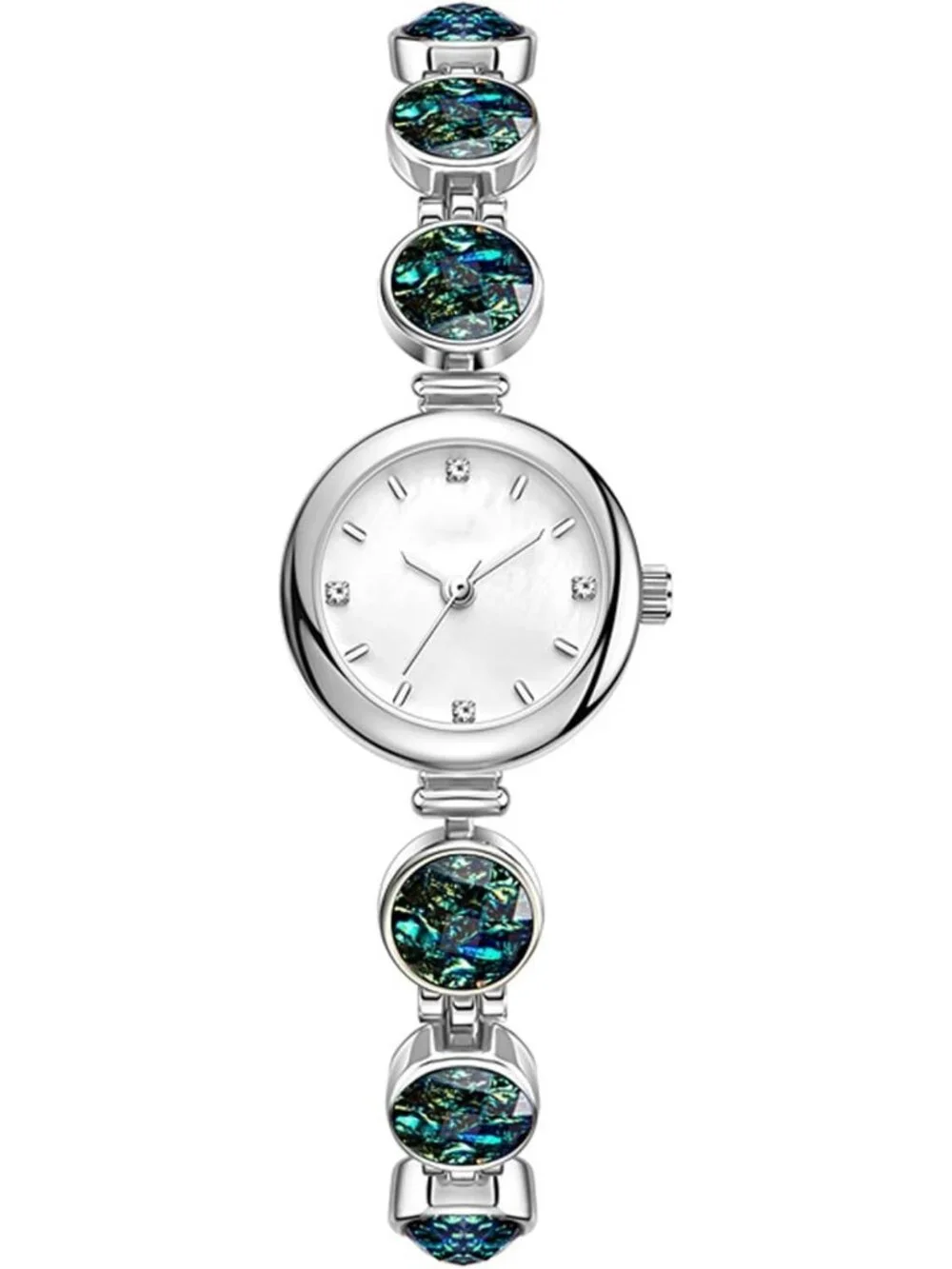 Women's Silver Crystal Diamond Bracelet Watch Stainless Steel Waterproof Quartz